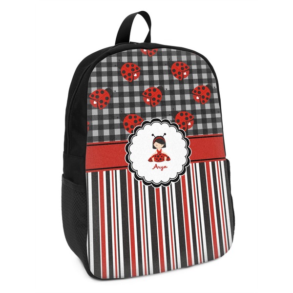 Custom Ladybugs & Stripes Kids Backpack (Personalized)