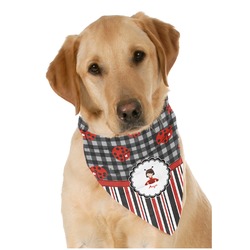 Ladybugs & Stripes Dog Bandana Scarf w/ Name or Text