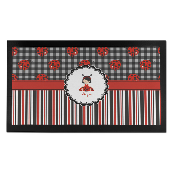 Custom Ladybugs & Stripes Bar Mat - Small (Personalized)