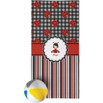 Ladybugs & Stripes Beach Towel (Personalized)