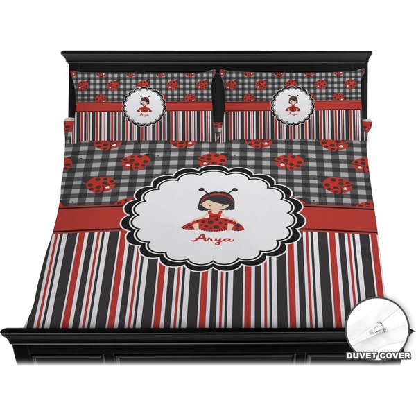 Ladybugs & Stripes Bedding Set (King) - Duvet
