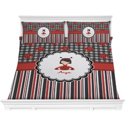 Ladybugs & Stripes Comforter Set - King (Personalized)