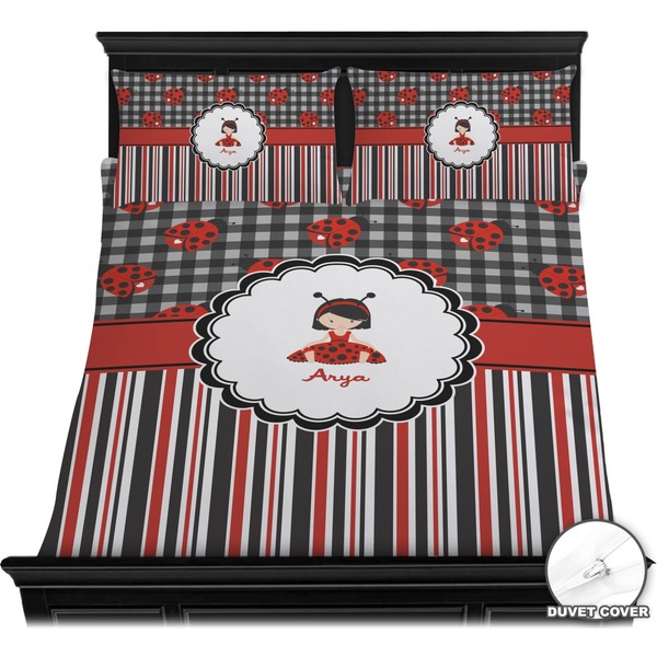 Ladybugs & Stripes Bedding Set (Queen) - Duvet
