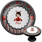 Ladybugs & Stripes Cabinet Knob (Black) (Personalized)
