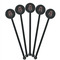 Ladybugs & Stripes Black Plastic 5.5" Stir Stick - Round - Fan View