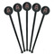 Ladybugs & Stripes Black Plastic 7" Stir Stick - Round - Fan View