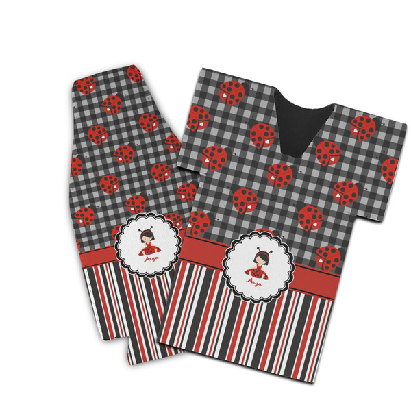 Custom Ladybugs & Stripes Bottle Cooler (Personalized)