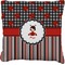Ladybugs & Stripes Burlap Pillow 16"