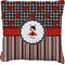 Ladybugs & Stripes Faux-Linen Throw Pillow 16" (Personalized)