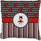 Ladybugs & Stripes Faux-Linen Throw Pillow 18" (Personalized)