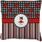 Ladybugs & Stripes Faux-Linen Throw Pillow 20" (Personalized)