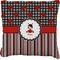 Ladybugs & Stripes Faux-Linen Throw Pillow 26" (Personalized)
