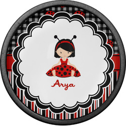 Ladybugs & Stripes Cabinet Knob (Black) (Personalized)