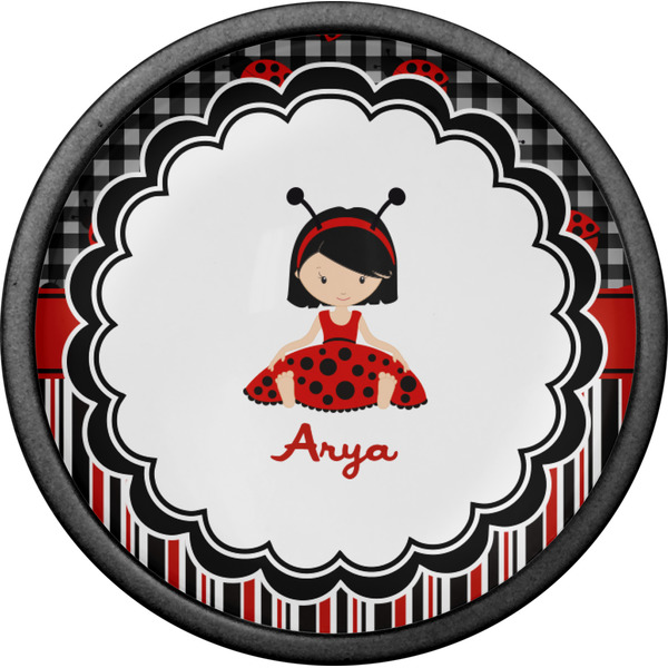 Ladybugs & Stripes Cabinet Knob - Black - Front