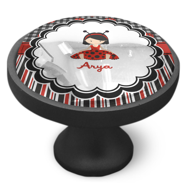 Ladybugs & Stripes Cabinet Knob - Black - Side