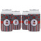 Ladybugs & Stripes Can Cooler (12 oz) - Set of 4 w/ Name or Text