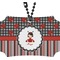 Ladybugs & Stripes Rear View Mirror Ornament (Personalized)