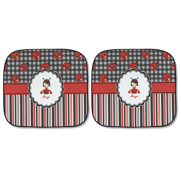 Ladybugs & Stripes Car Sun Shades - FRONT