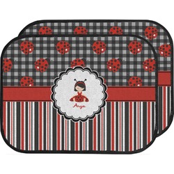 Ladybugs & Stripes Car Floor Mats (Back Seat) (Personalized)