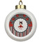 Ladybugs & Stripes Ceramic Ball Ornament (Personalized)