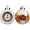 Ladybugs & Stripes Ceramic Christmas Ornament - Poinsettias (APPROVAL)