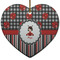 Ladybugs & Stripes Ceramic Flat Ornament - Heart (Front)