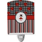 Ladybugs & Stripes Ceramic Night Light (Personalized)