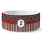 Ladybugs & Stripes Ceramic Dog Bowl - Large (Personalized)