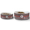 Ladybugs & Stripes Ceramic Dog Bowls - Size Comparison