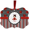 Ladybugs & Stripes Christmas Ornament (Front View)