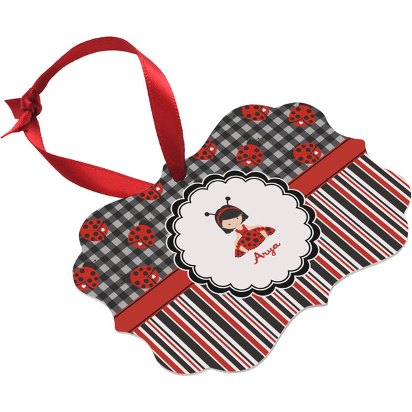 Ladybugs & Stripes Christmas Ornament