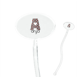 Ladybugs & Stripes 7" Oval Plastic Stir Sticks - Clear (Personalized)