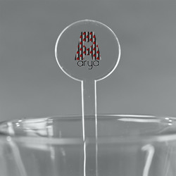 Ladybugs & Stripes 7" Round Plastic Stir Sticks - Clear (Personalized)