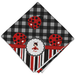 Ladybugs & Stripes Cloth Dinner Napkin - Single w/ Name or Text