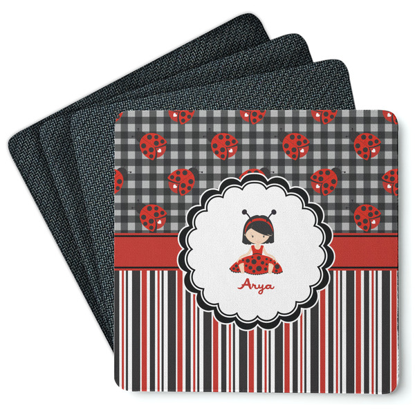 Ladybugs & Stripes Coaster Rubber Back - Main