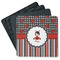 Ladybugs & Stripes Square Rubber Backed Coasters - Set of 4 (Personalized)