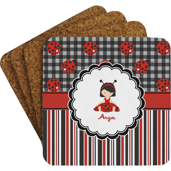Ladybugs & Stripes Coaster Set (Personalized)