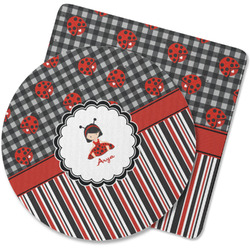 Ladybugs & Stripes Rubber Backed Coaster (Personalized)