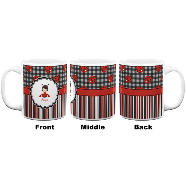 Ladybugs & Stripes Coffee Mug - 11 oz - White APPROVAL