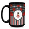 Ladybugs & Stripes Coffee Mug - 15 oz - Black