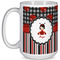 Ladybugs & Stripes 15 Oz Coffee Mug - White (Personalized)