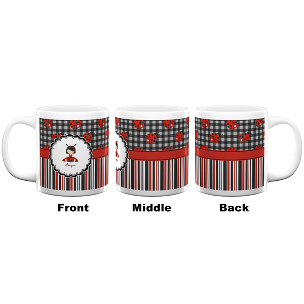 Ladybugs & Stripes Coffee Mug - 20 oz - White APPROVAL