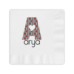 Ladybugs & Stripes Coined Cocktail Napkins (Personalized)