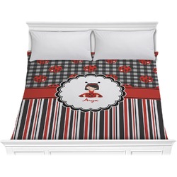 Ladybugs & Stripes Comforter - King (Personalized)