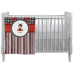 Ladybugs & Stripes Crib Comforter / Quilt (Personalized)