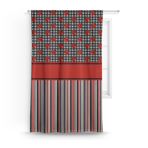 Custom Ladybugs & Stripes Curtain - 50"x84" Panel