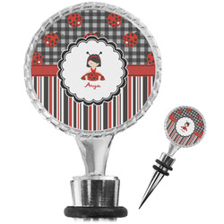 Ladybugs & Stripes Wine Bottle Stopper (Personalized)