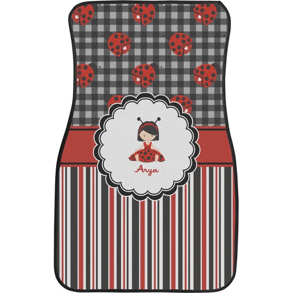 Ladybugs & Stripes Custom Car Floor Mats (Front Seat)