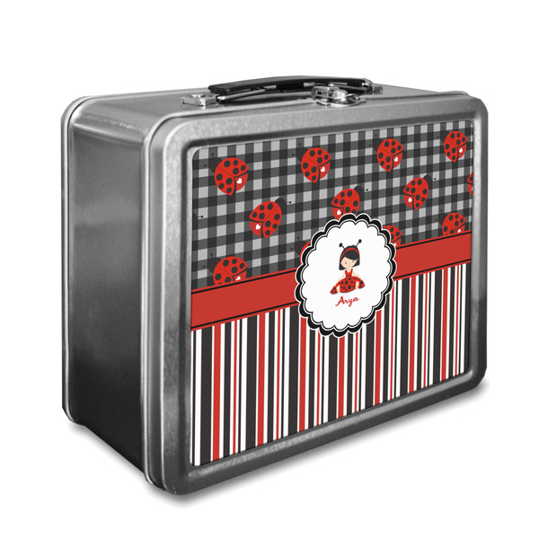 Custom Ladybugs & Stripes Lunch Box (Personalized)