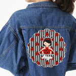 Ladybugs & Stripes Twill Iron On Patch - Custom Shape - 3XL (Personalized)